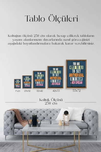 Motto Ahşap Çerçeveli Tablo 30 x 42 - Resim 4