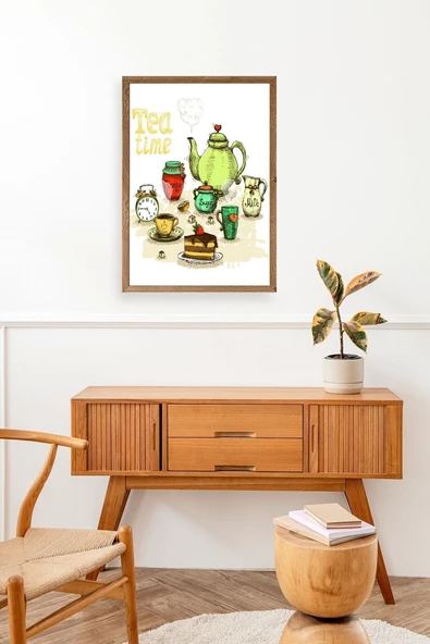 Çay Vakti Ahşap Çerçeveli Tablo 50 x 70 - Resim 3