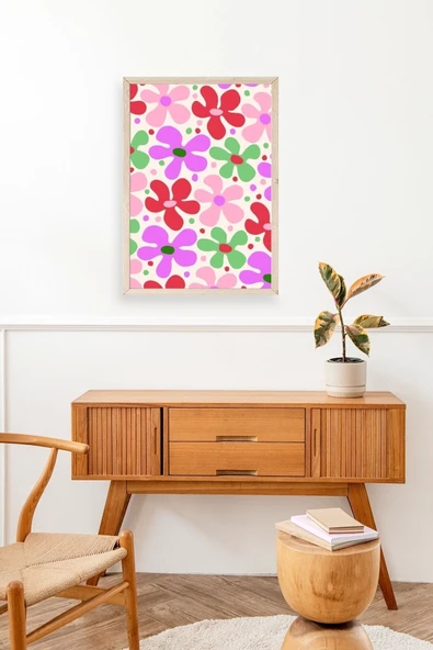 Çiçekler Ahşap Çerçeveli Tablo 23 x 30 - Resim 2