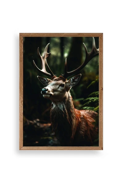 Geyik Ahşap Çerçeveli Tablo 23 x 30 ürün görseli 1