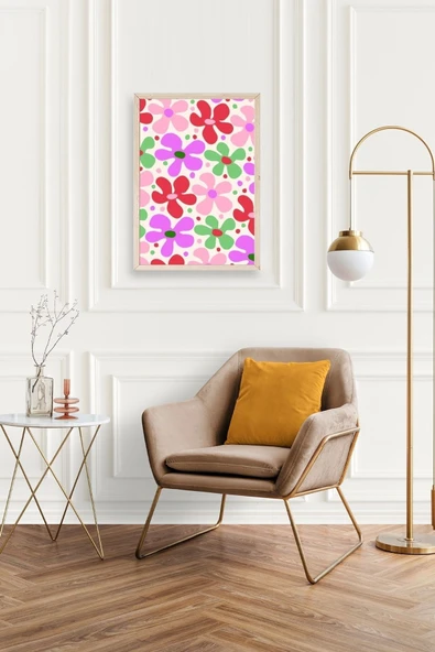 Çiçekler Ahşap Çerçeveli Tablo 30 x 42 - Resim 3