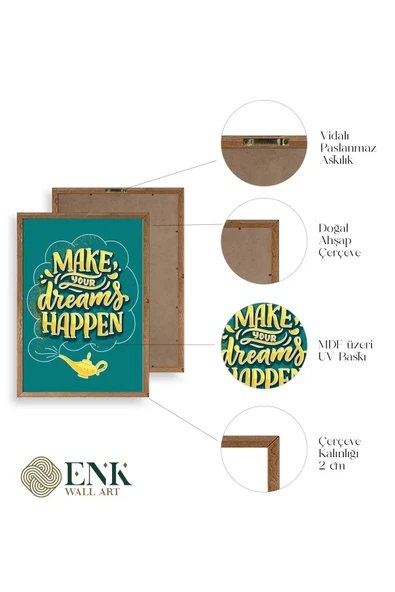 Motto Ahşap Çerçeveli Tablo 30 x 42 - Resim 4