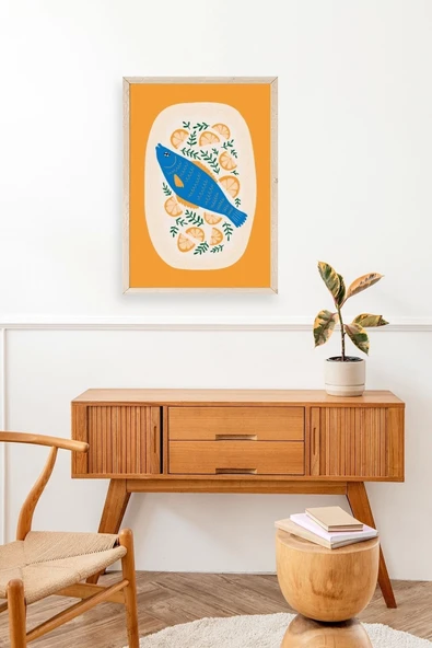 Balık Ahşap Çerçeveli Tablo 30 x 42 - Resim 3