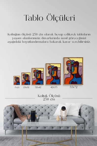 Soyut Kadın Ahşap Çerçeveli Tablo 17 x 23 - Resim 5
