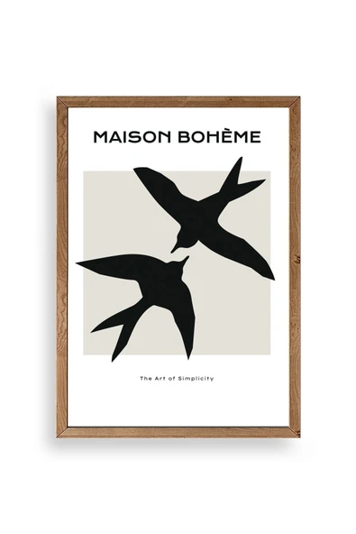 Kuşlar Ahşap Çerçeveli Tablo 23 x 30 ürün görseli 1