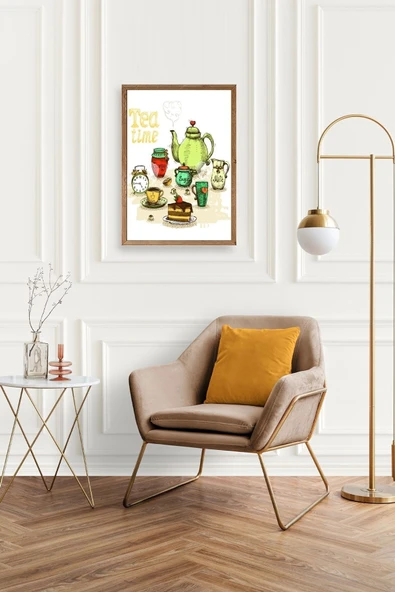 Çay Vakti Ahşap Çerçeveli Tablo 50 x 70 - Resim 2