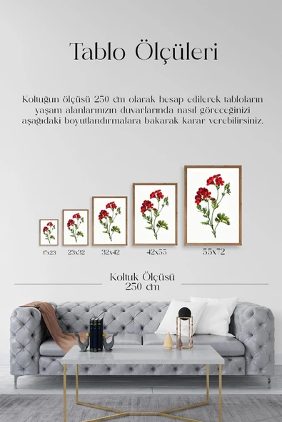 Çiçekler Ahşap Çerçeveli Tablo 50 x 70 - Resim 5