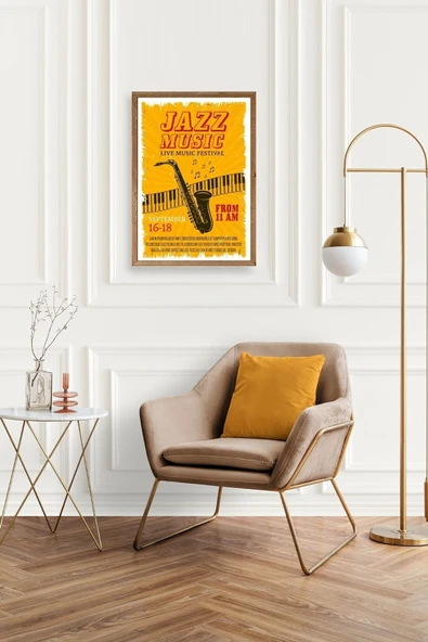 Jazz Ahşap Çerçeveli Tablo 30 x 42 - Resim 3