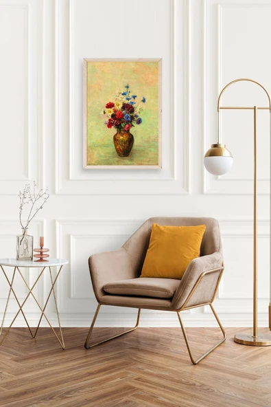 Vazoda Çiçek Ahşap Çerçeveli Tablo 17 x 23 - Resim 2