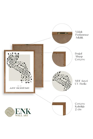 Soyut Ahşap Çerçeveli Tablo 50 x 70 - Resim 4