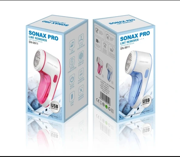 Sonax Pro Şarjlı Tiftik Temizleme Makinesi SN-9911 – Güçlü 3W Motor, USB Şarjlı, Kıyafet ve Kumaş Tüy Alma Cihazı Pembe - Resim 4