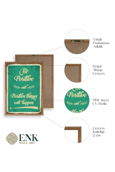 Motto Ahşap Çerçeveli Tablo 23 x 30 - Resim 4