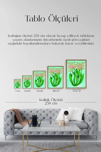 Çiçekler Ahşap Çerçeveli Tablo 17 x 23 - Resim 5