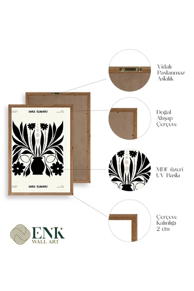 Çiçek Ahşap Çerçeveli Tablo 23 x 30 - Resim 4