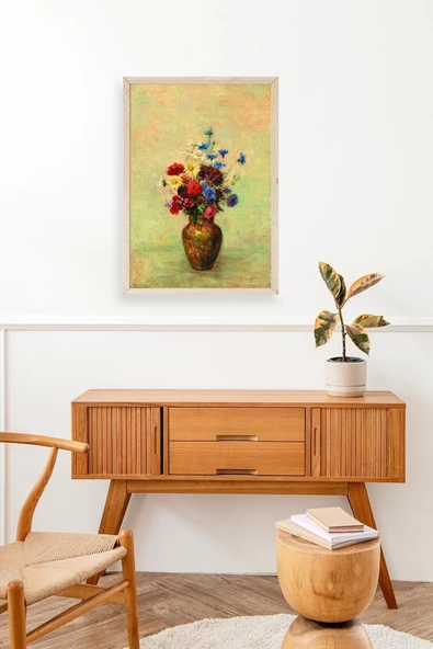 Vazoda Çiçek Ahşap Çerçeveli Tablo 17 x 23 - Resim 3