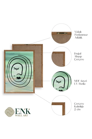 Soyut Ahşap Çerçeveli Tablo 50 x 70 - Resim 4