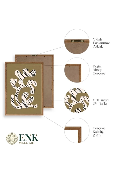 Soyut Ahşap Çerçeveli Tablo 17 x 23 - Resim 4