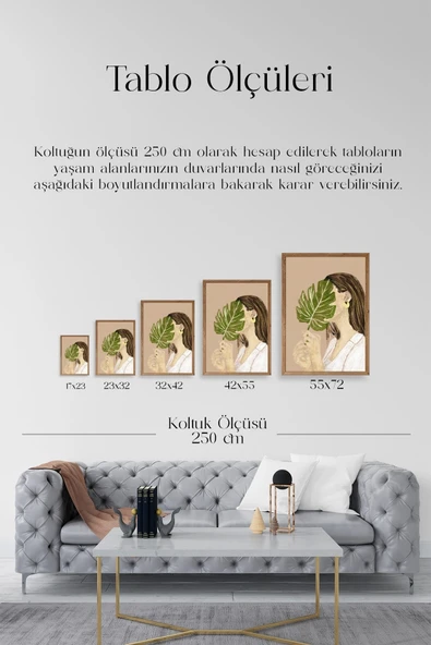 Kadın Ahşap Çerçeveli Tablo 30 x 42 - Resim 5