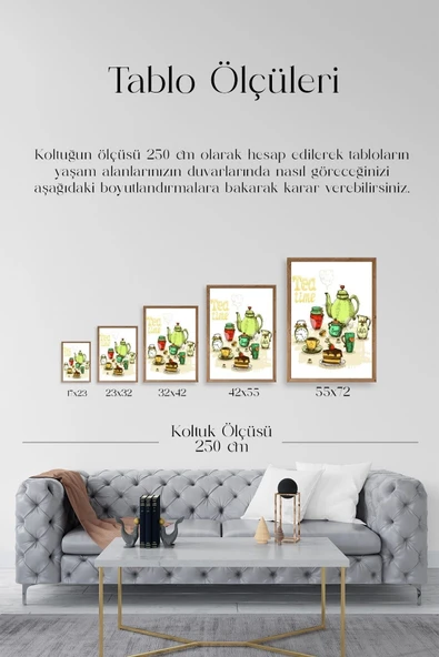 Çay Vakti Ahşap Çerçeveli Tablo 50 x 70 - Resim 5