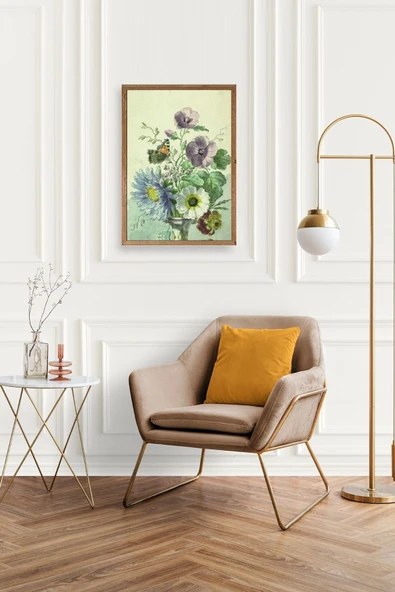 Çiçekler Ahşap Çerçeveli Tablo 23 x 30 - Resim 2