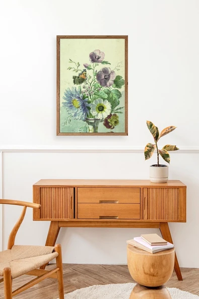 Çiçekler Ahşap Çerçeveli Tablo 23 x 30 - Resim 3