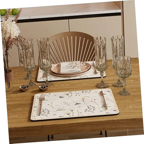 Çiçekli Kaymaz Servis Matı - Resim 5