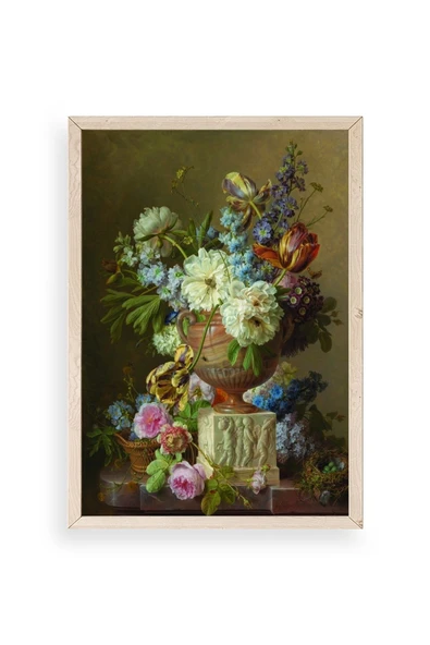 Çiçekler Ahşap Çerçeveli Tablo 50 x 70 ürün görseli 1