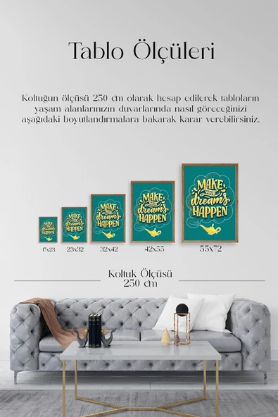 Motto Ahşap Çerçeveli Tablo 30 x 42 - Resim 5