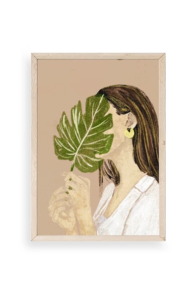 Kadın Ahşap Çerçeveli Tablo 30 x 42 ürün görseli 1