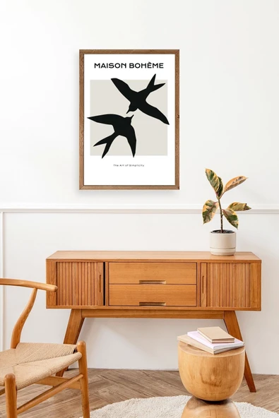 Kuşlar Ahşap Çerçeveli Tablo 23 x 30 - Resim 3