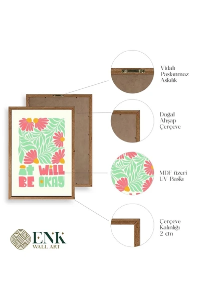 Motto Ahşap Çerçeveli Tablo 17 x 23 - Resim 5