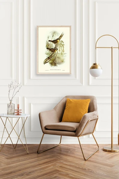 Kuşlar Ahşap Çerçeveli Tablo 17 x 23 - Resim 2