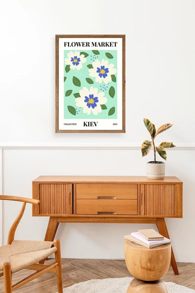 Çiçek Ahşap Çerçeveli Tablo 30 x 42 - Resim 3