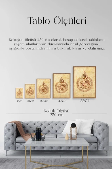 Hat Yazısı Ahşap Çerçeveli Tablo 50 x 70 - Resim 5