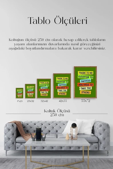 Motto Ahşap Çerçeveli Tablo 30 x 42 - Resim 5