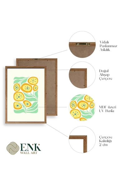 Çiçek Ahşap Çerçeveli Tablo 17 x 23 - Resim 4