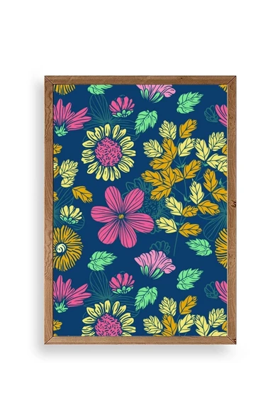 Çiçekler Ahşap Çerçeveli Tablo 17 x 23 ürün görseli 1