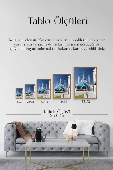 Kabe Camii Ahşap Çerçeveli Tablo 17 x 23 - Resim 5