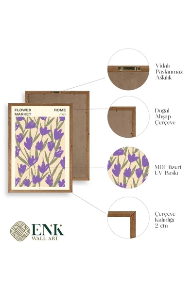 Çiçek Ahşap Çerçeveli Tablo 23 x 30 - Resim 4