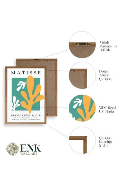 Soyut Ahşap Çerçeveli Tablo 50 x 70 - Resim 4