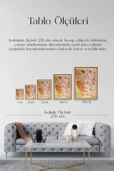 Harita Ahşap Çerçeveli Tablo 30 x 42 - Resim 5
