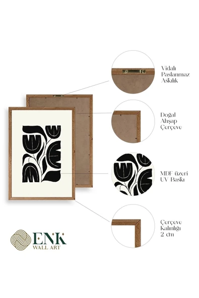 Çiçek Ahşap Çerçeveli Tablo 30 x 42 - Resim 4