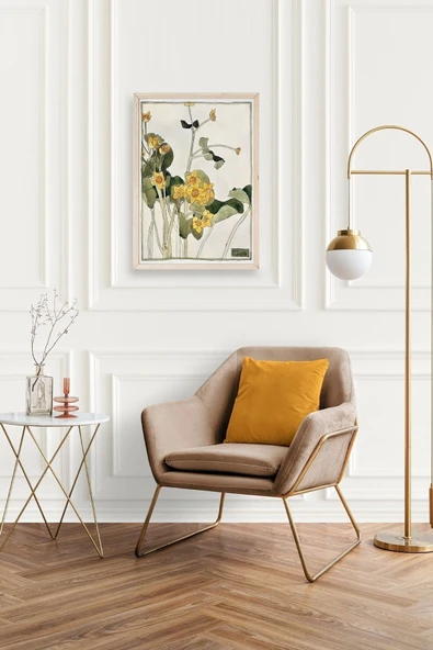 Marsh Marigold Ahşap Çerçeveli Tablo 30 x 42 - Resim 2