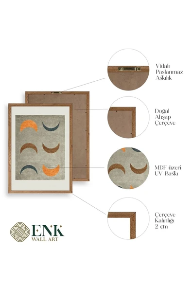 Soyut Ahşap Çerçeveli Tablo 30 x 42 - Resim 4