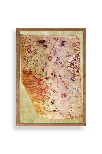 Harita Ahşap Çerçeveli Tablo 30 x 42 ürün görseli 1