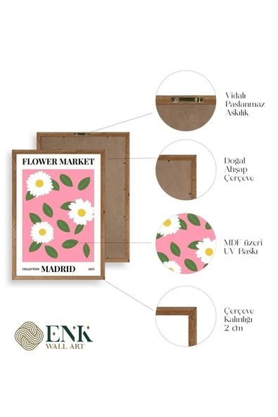 Çiçek Ahşap Çerçeveli Tablo 50 x 70 - Resim 4