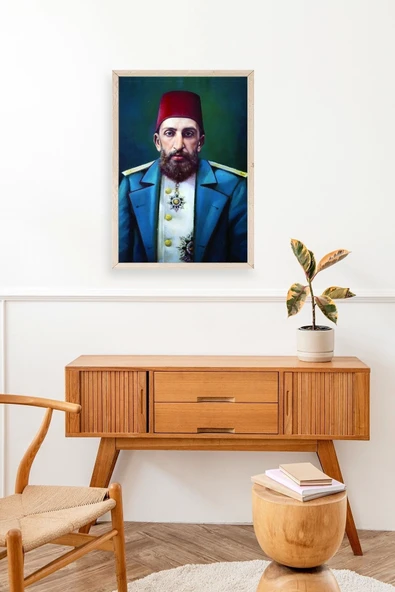 Abdülhamit Ahşap Çerçeveli Tablo 17 x 23 - Resim 3