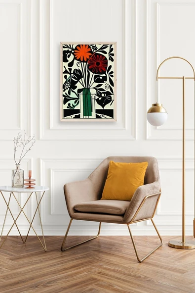 Çiçek Ahşap Çerçeveli Tablo 30 x 42 - Resim 2