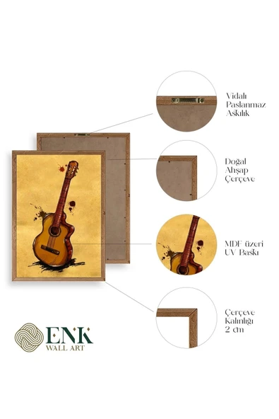 Keman Ahşap Çerçeveli Tablo 50 x 70 - Resim 4