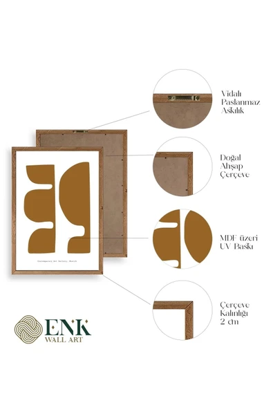 Soyut Ahşap Çerçeveli Tablo 17 x 23 - Resim 4